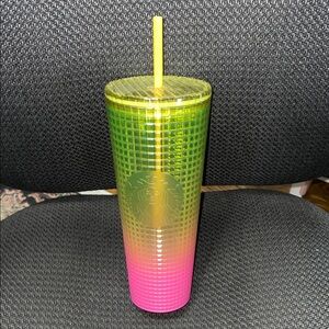 Starbucks Colorful Gradient Tumbler with Yellow Straw